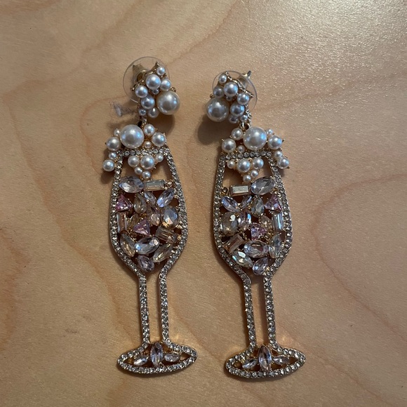 Champagne bubbly dangle earrings NWOB - Picture 2 of 2